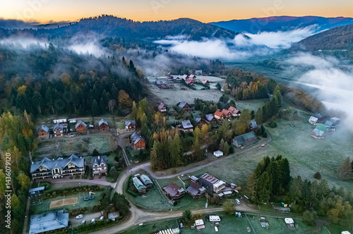 Fototapeta Naklejka Na Ścianę i Meble -  View of Lake Solina in Bieszczady Mountains, Poland