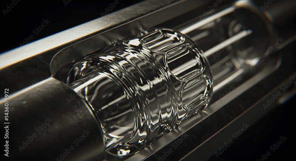 Naklejka premium Precision Industrial Component Detail Metallic Reflections In Macro Shot