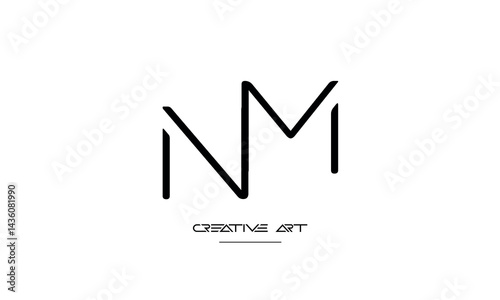 MN, NM, M, N abstract letters logo monogram