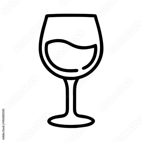 Elegant wine glass with liquid displayed, emphasizing simplicity and design in a minimalist style, perfect for modern dining settings