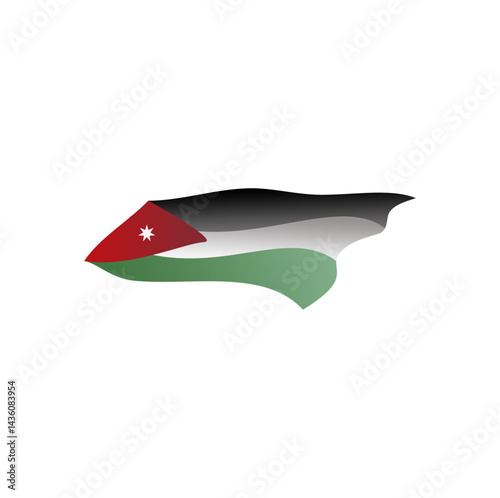 Jordan flag, vector illustration on white background