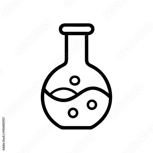 Science laboratory flask with liquid and bubbles showcasing chemical reactions and experimentation in a modern laboratory setting