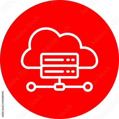 IaaS Vector Line White Circle Red