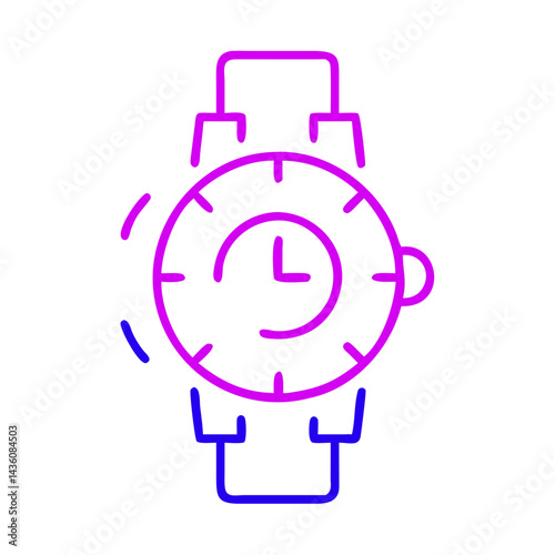 Stylish digital watch designed with vibrant colors and circular display showcasing modern timekeeping at a casual setting