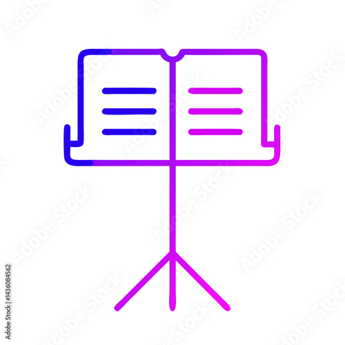 Music stand design with vibrant colors showcasing a unique artistic trend in modern musical settings