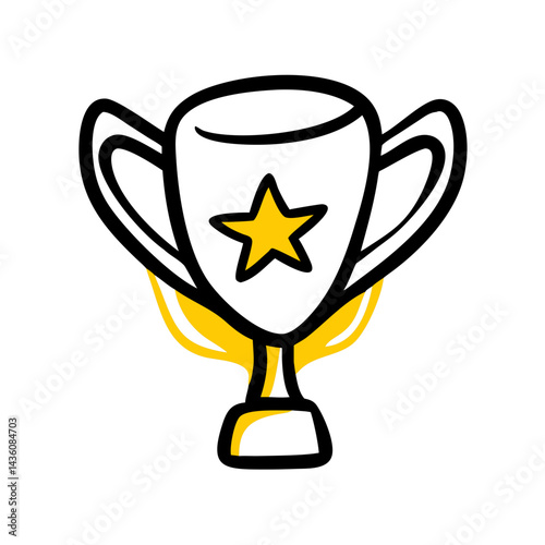 Trophy with a star symbolizing achievement and success at a competition