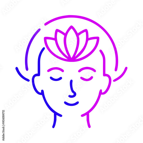 Mindfulness representation with lotus flower symbolizing peace and meditation in artistic style