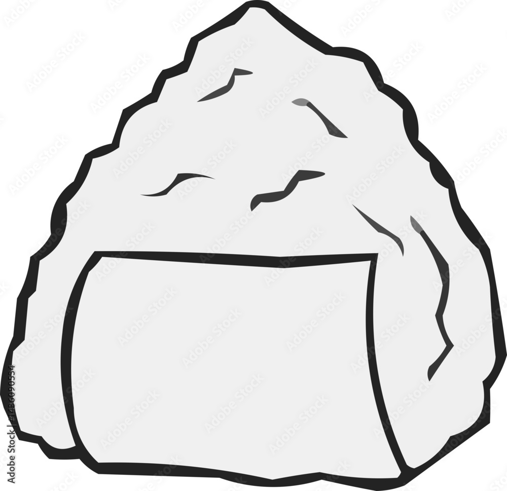 Fototapeta premium Simple Illustration of a Traditional Japanese Onigiri Rice Ball A Delicious and Popular Japanese Snack Food
