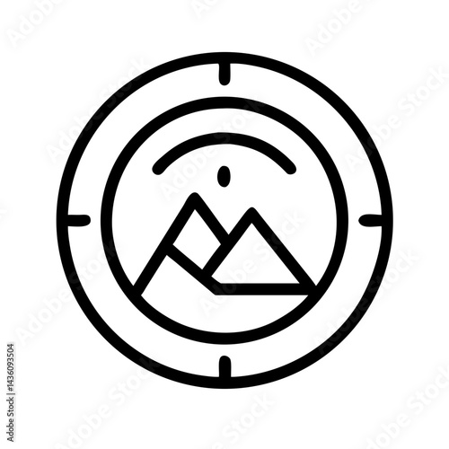Hiking boots icon for outdoor adventure and nature exploration