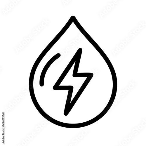 Hydropower energy icon on transparent background for renewable energy design