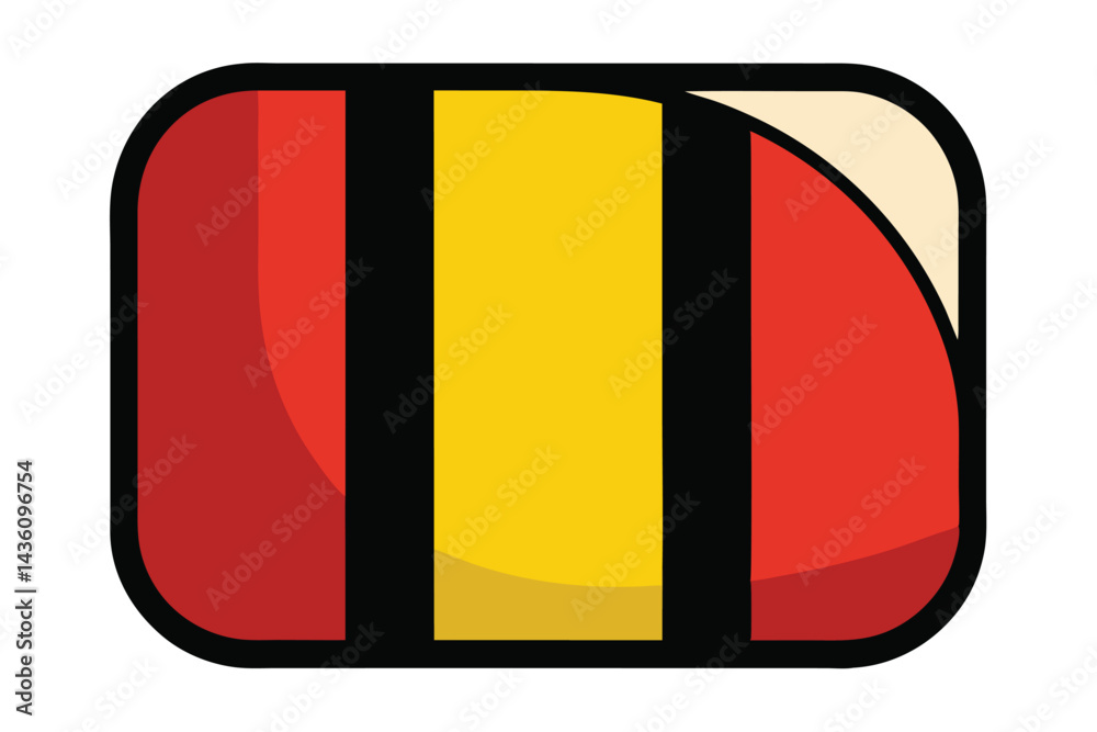 Fototapeta premium Stylized rendition of the Spanish national flag with rounded rectangular shape