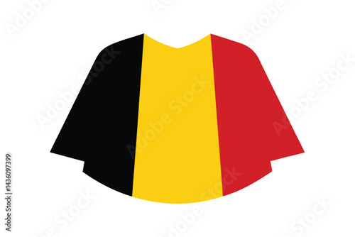 Stylized Belgium Flag Poncho Illustration on a White Background, Isolated Graphic