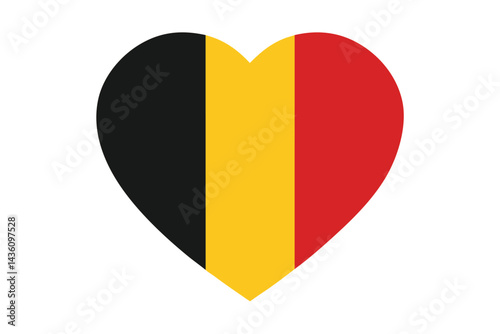 Belgian Flag in Heart Shape, A Symbol of Love for Belgium