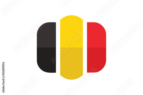 Stylized Belgium Flag Design with Rounded Edges and Modern Aesthetic