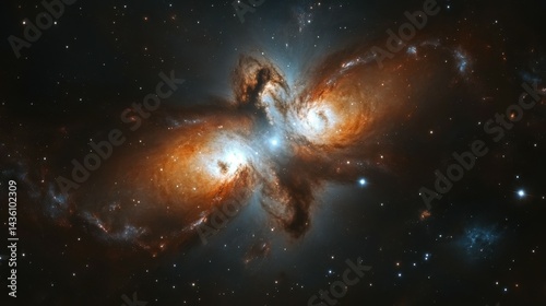 Nebula and galaxies in space. Abstract cosmos background