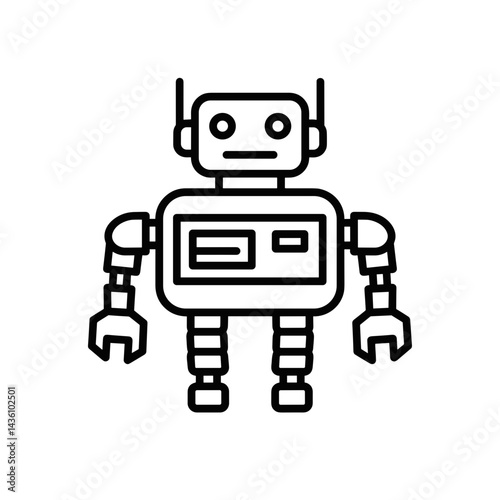 Modular Robot in a Minimalist Style on a White Background  