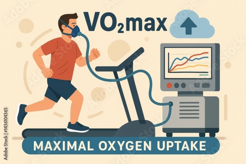 Obraz na płótnie Visual Representation of VO2max and Maximal Oxygen Uptake in Fitness w salonie