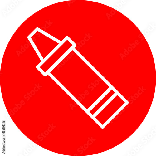 Silicone Vector Line White Circle Red