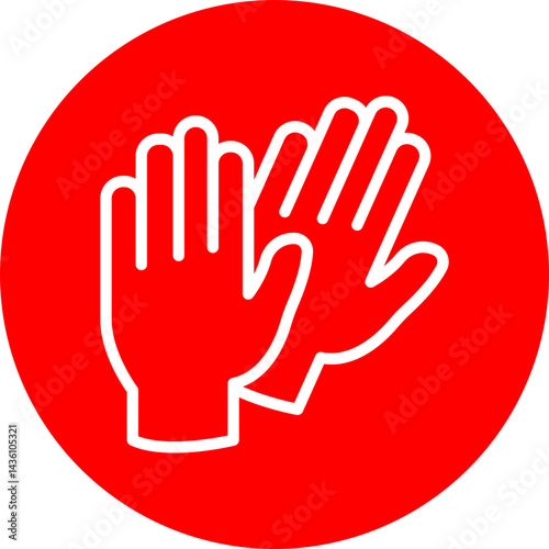 Gloves Vector Line White Circle Red