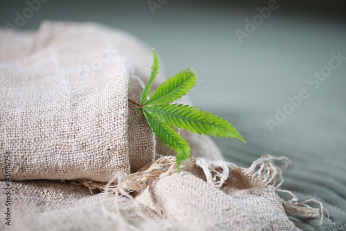 Industrial hemp material cannabis leaf fabric