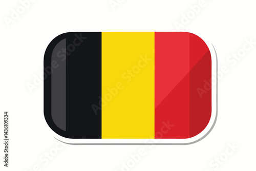 Vector graphic representation of the flag of Belgium with rounded corners