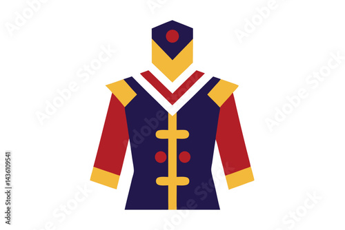 Stylized Image of a Royal Guard Uniform with Golden Accents and Trim