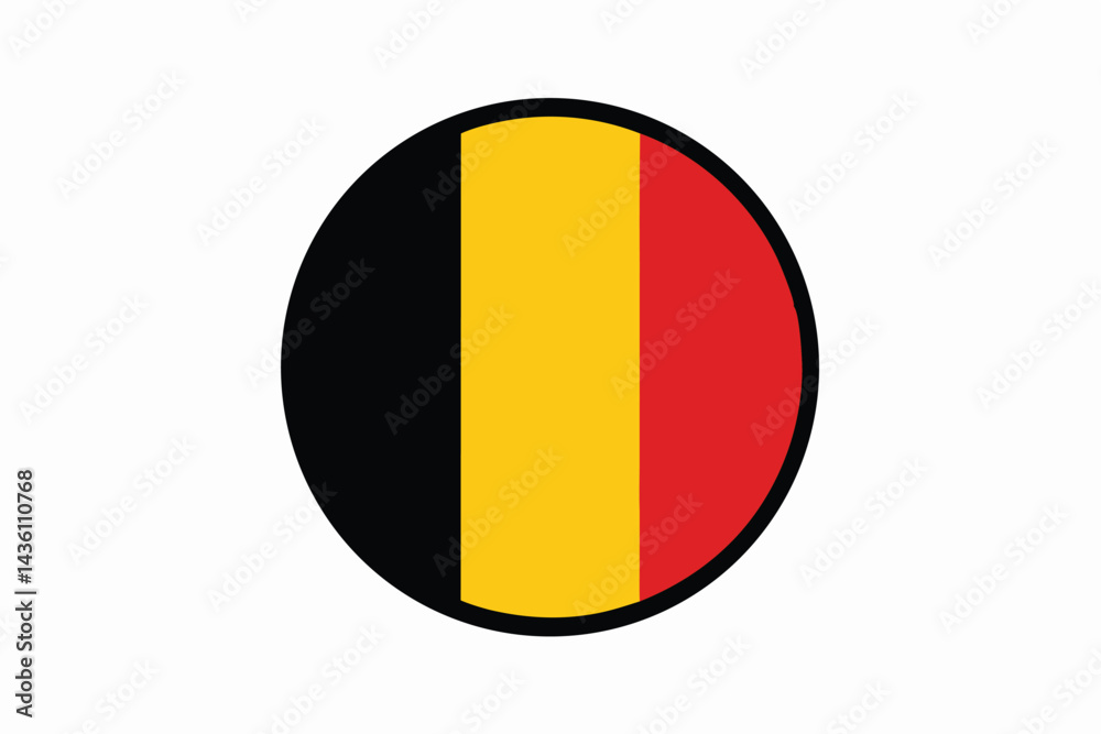 Fototapeta premium Belgian flag colors depicted as a roundel against a white background
