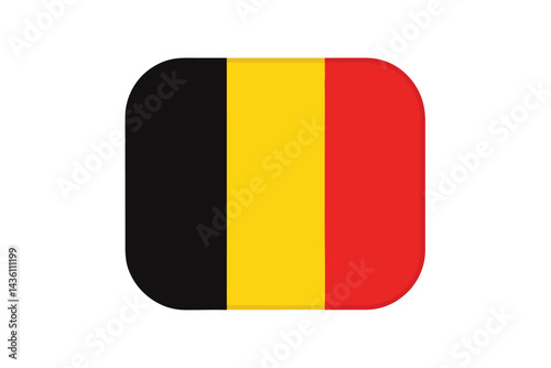 Vector image of the flag of Belgium as a rounded square icon