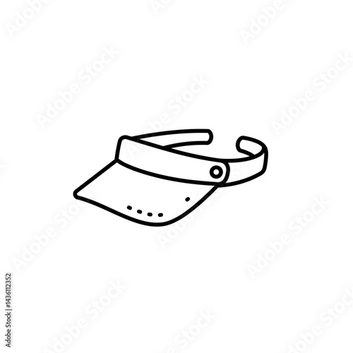 Sports visor outline icon silhouette in black