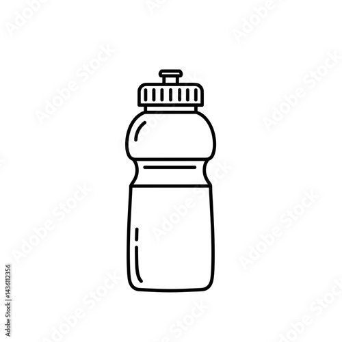 Sports water bottle outline icon silhouette in black