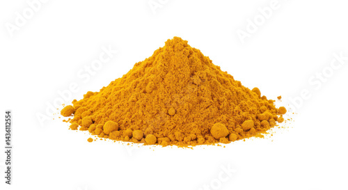 A turmeric mound of golden spice on a black canvas captivating and aromatic