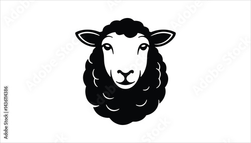 Sheep Head Silhouette Farm Animal Icon Wool Livestock Vector