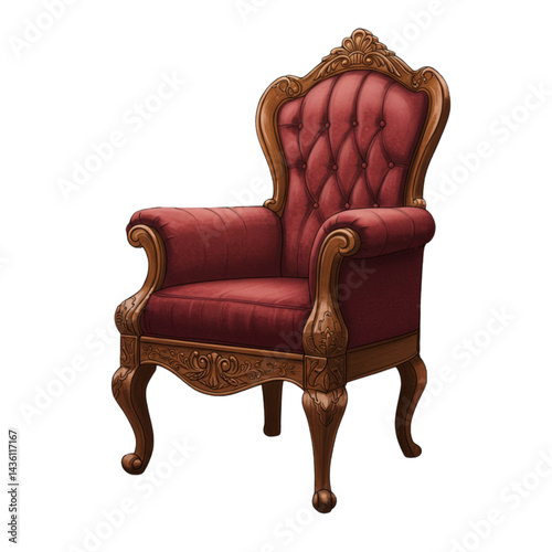 red leather armchair