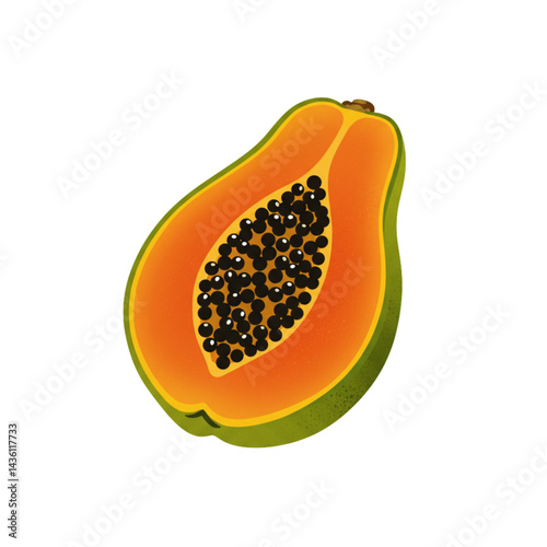 papaya isolated on white