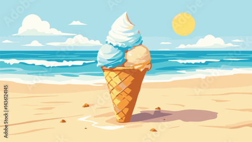 ice cream on the beach