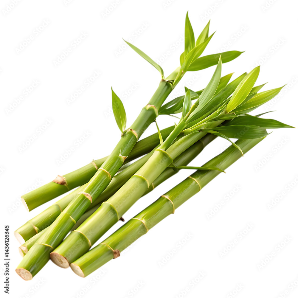 Obraz premium Fresh green bamboo shoots isolated on white background