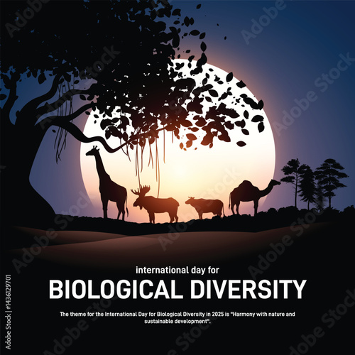 international day for biological diversity creative poster, banner, postcard, social media post, background, backdrop, template, greetings card, web banner, cover design etc.