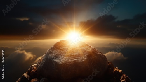 Majestic Sunrise atop a Mountain Peak