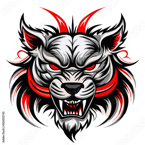 Fiery Mystic animal with Wings Vector Art