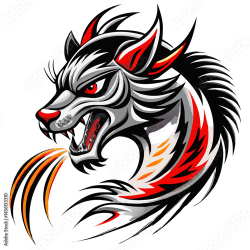 Wallpaper Mural Fiery Mystic animal with Wings Vector Art Torontodigital.ca