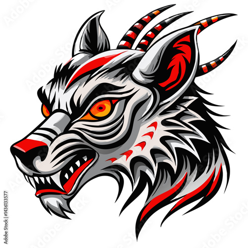 Wallpaper Mural Fiery Mystic animal with Wings Vector Art Torontodigital.ca