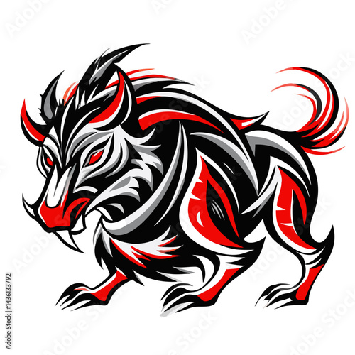 Wallpaper Mural Fiery Mystic animal with Wings Vector Art Torontodigital.ca