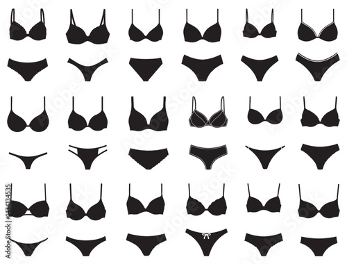 LINGERIE SILHOUETTE WHITE BACKGROUND