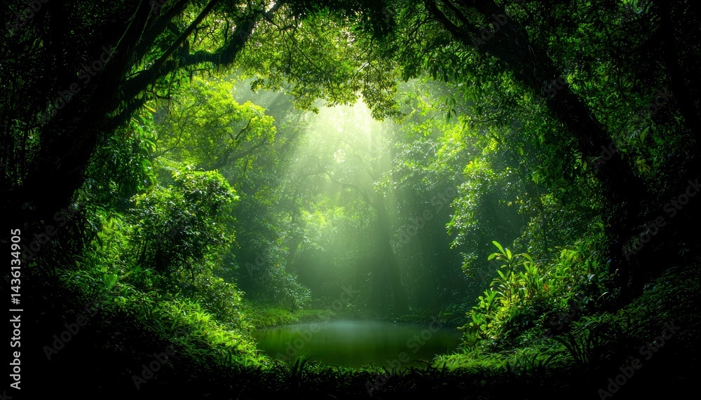 Fototapeta premium Lush Forest Sunlight