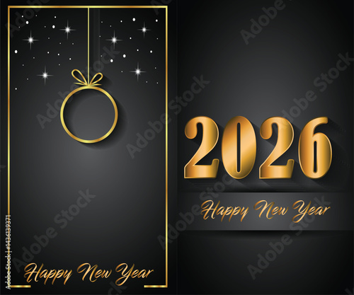 Obraz na płótnie 2026 Happy New Year background for your season invitations , festive posters, greetings cards. w salonie