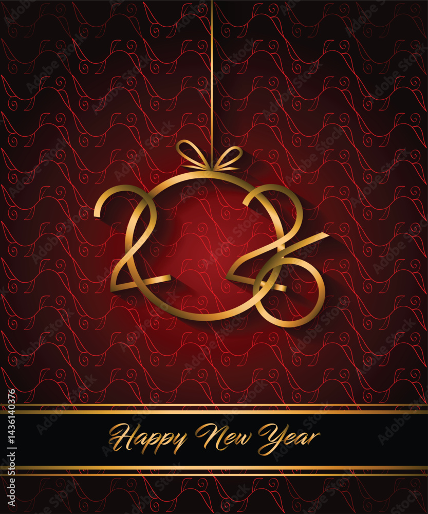 2026 Happy New Year background for your seasonal invitations, festive posters, greetings cards.