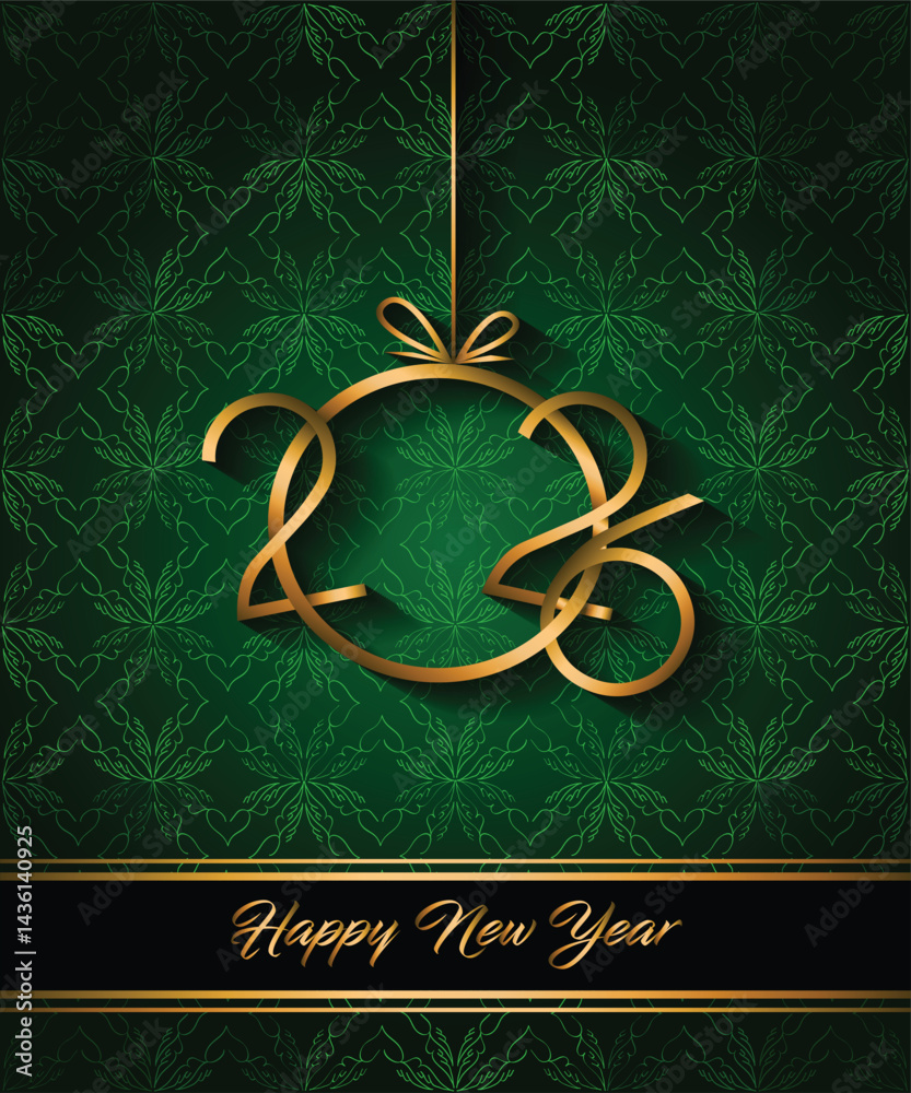 2026 Happy New Year background for your seasonal invitations, festive posters, greetings cards.