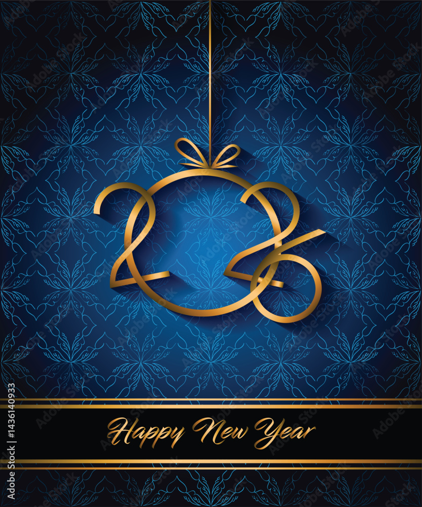 2026 Happy New Year background for your seasonal invitations, festive posters, greetings cards.