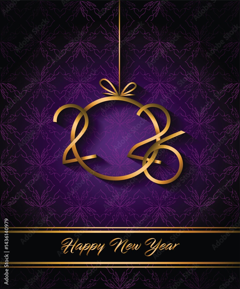 2026 Happy New Year background for your seasonal invitations, festive posters, greetings cards.