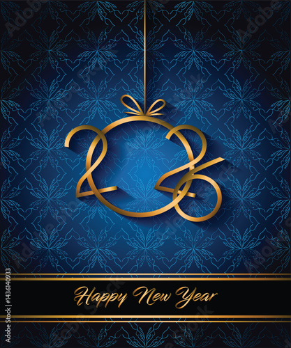 Obraz na płótnie 2026 Happy New Year background for your seasonal invitations, festive posters, greetings cards. w salonie